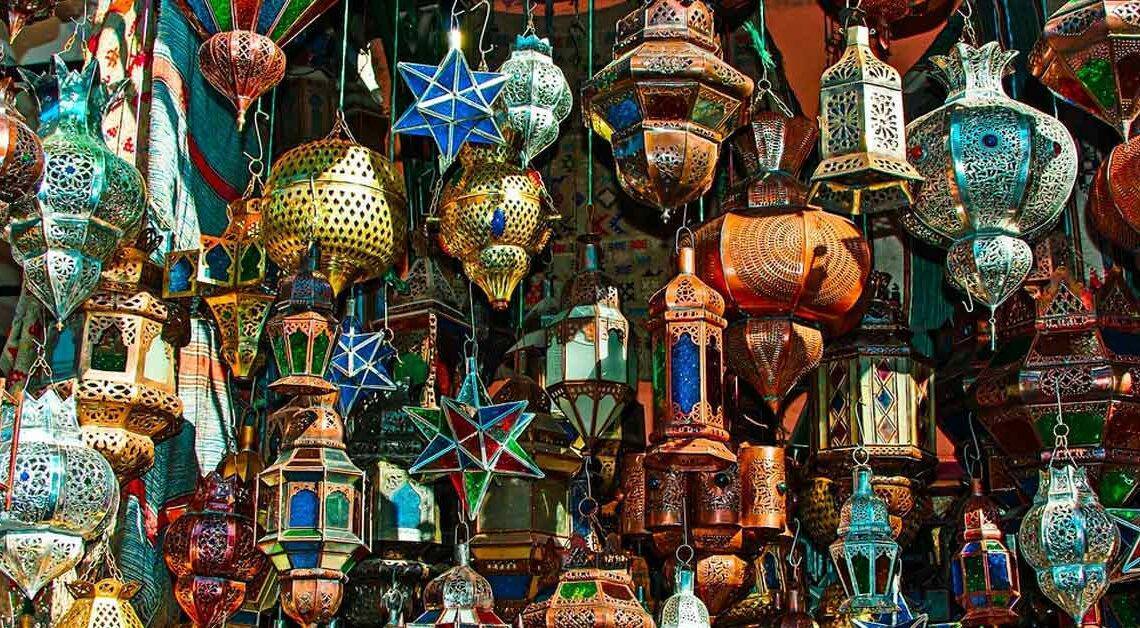 Marrakech's skilled artisans create colorful hanging lamps