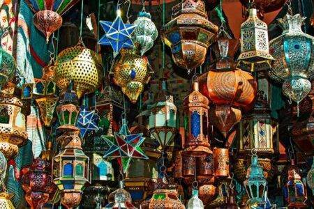 Marrakech's skilled artisans create colorful hanging lamps