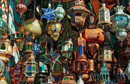 Marrakech's skilled artisans create colorful hanging lamps